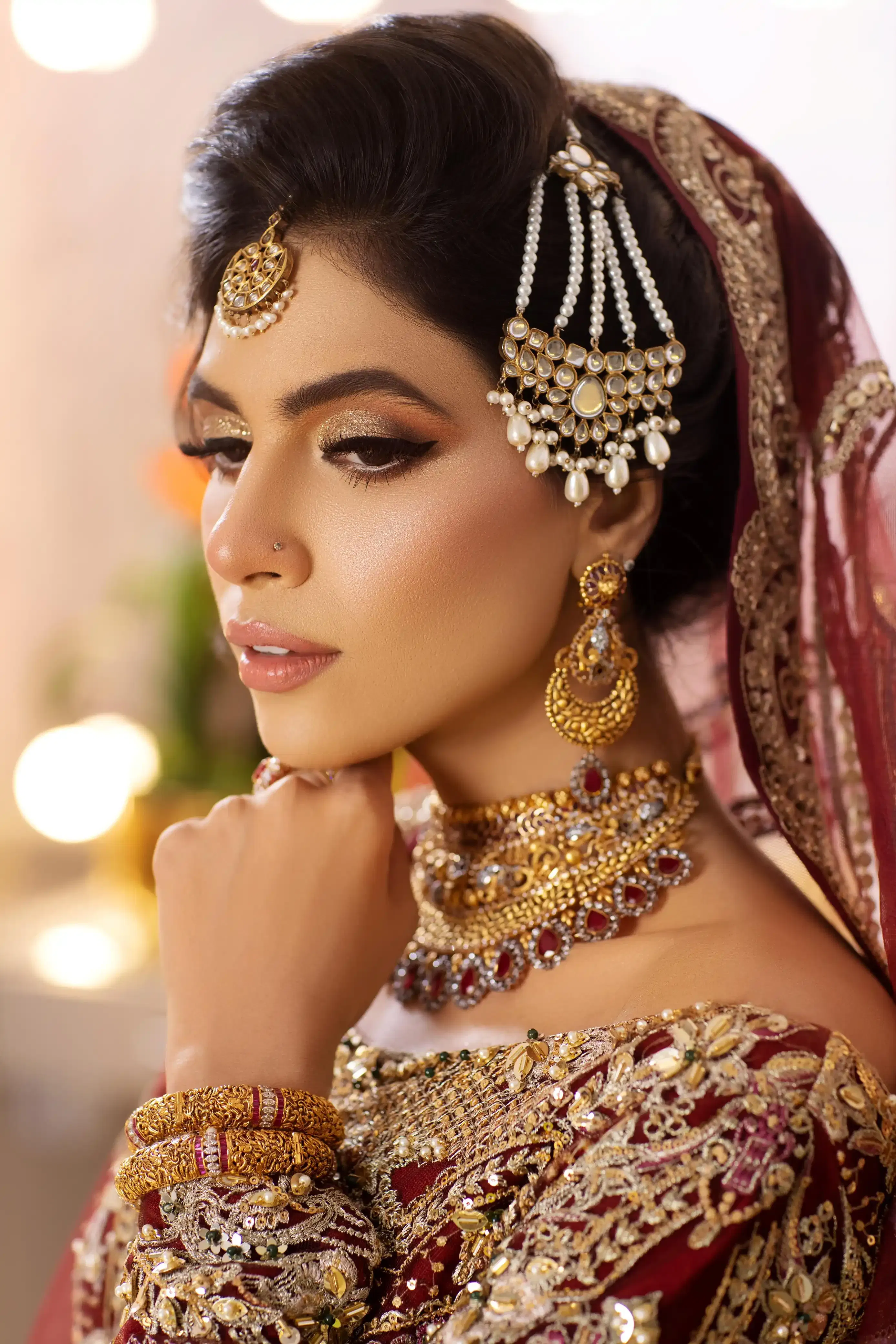 barat bridal look 2 by Nadia Hussain Salon Lahore