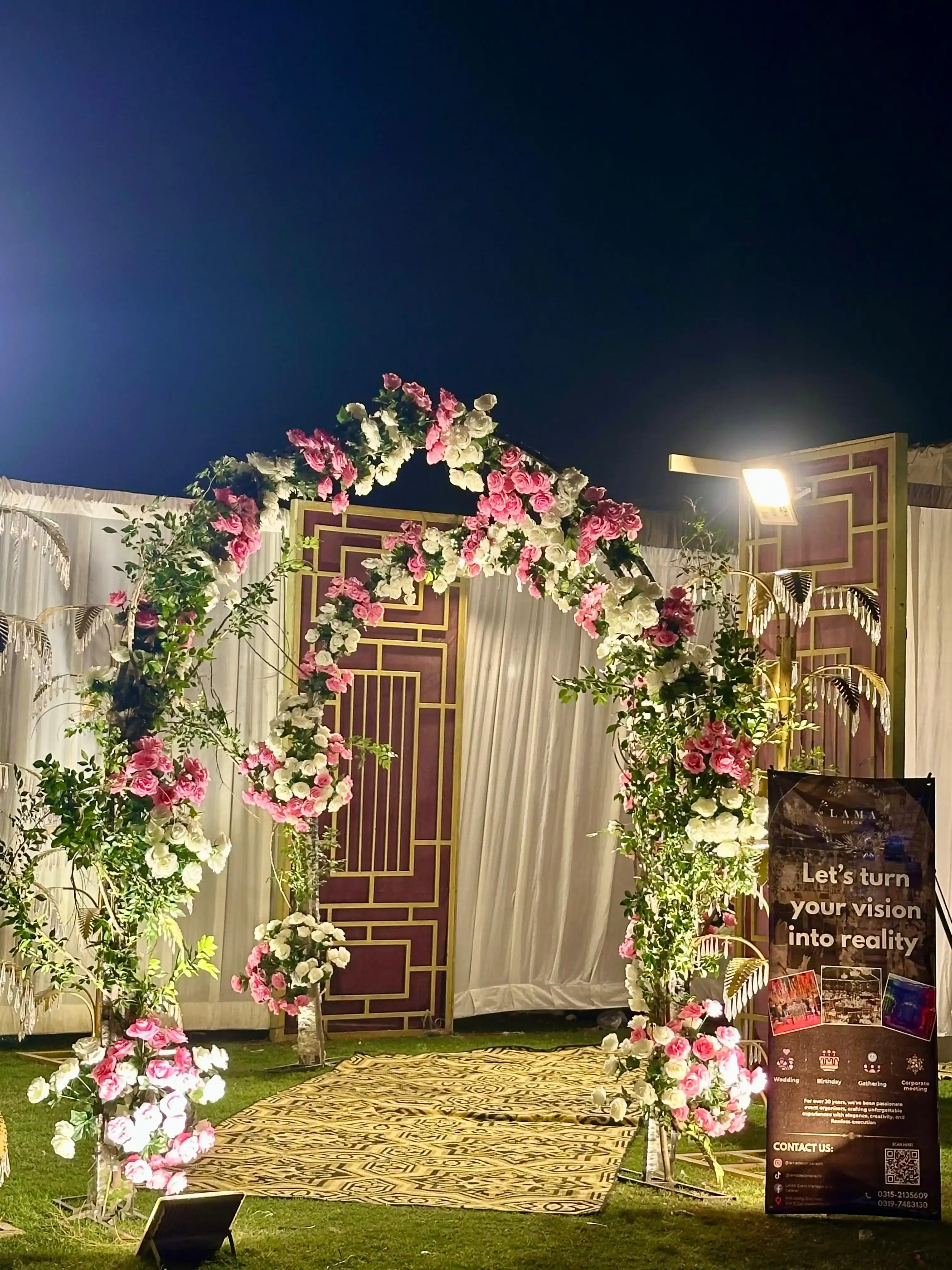 mehndi stage setup 2 by Lama Decor