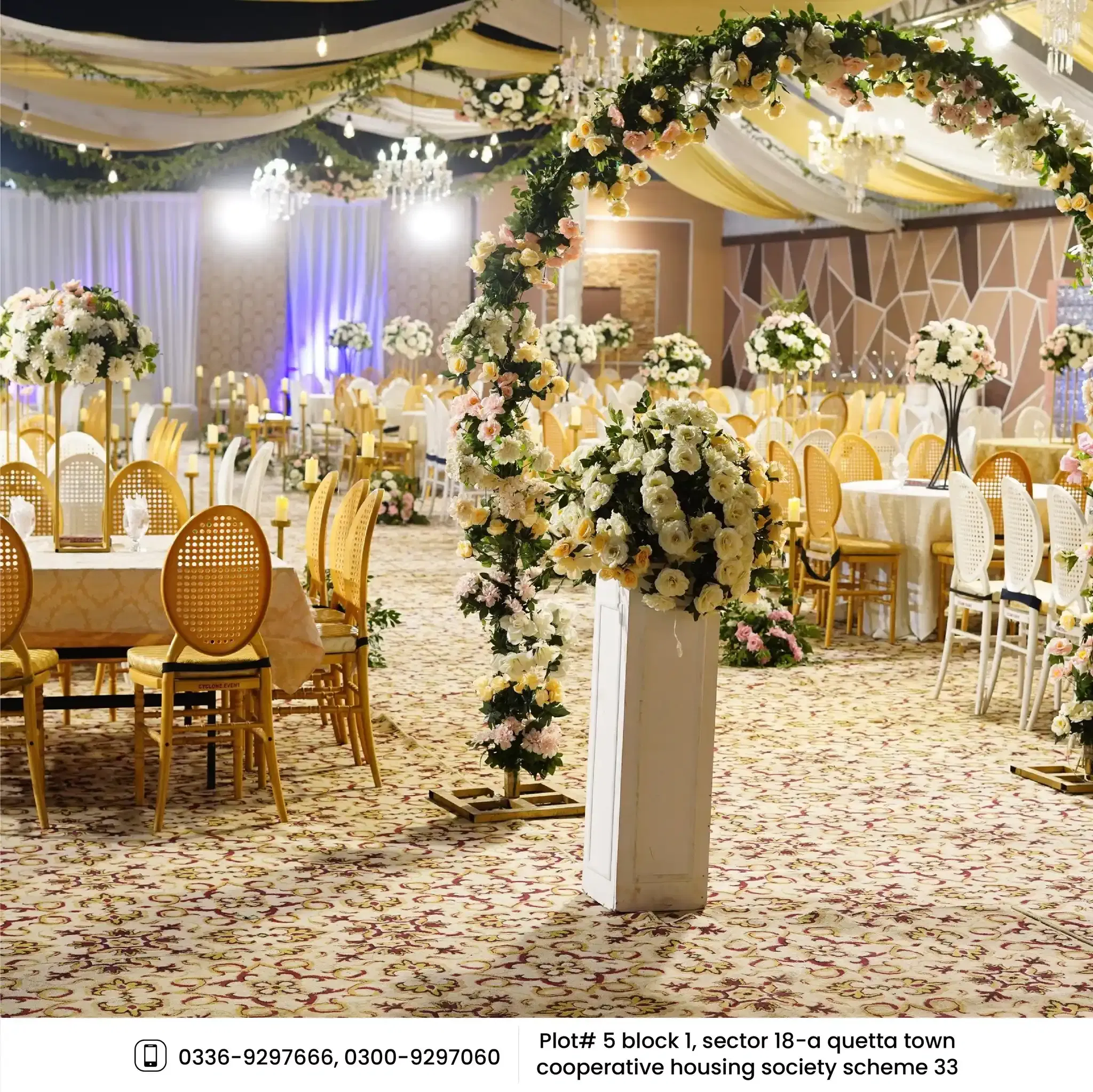 indoor banquet lighting 5 by Sarah Palace Lawn