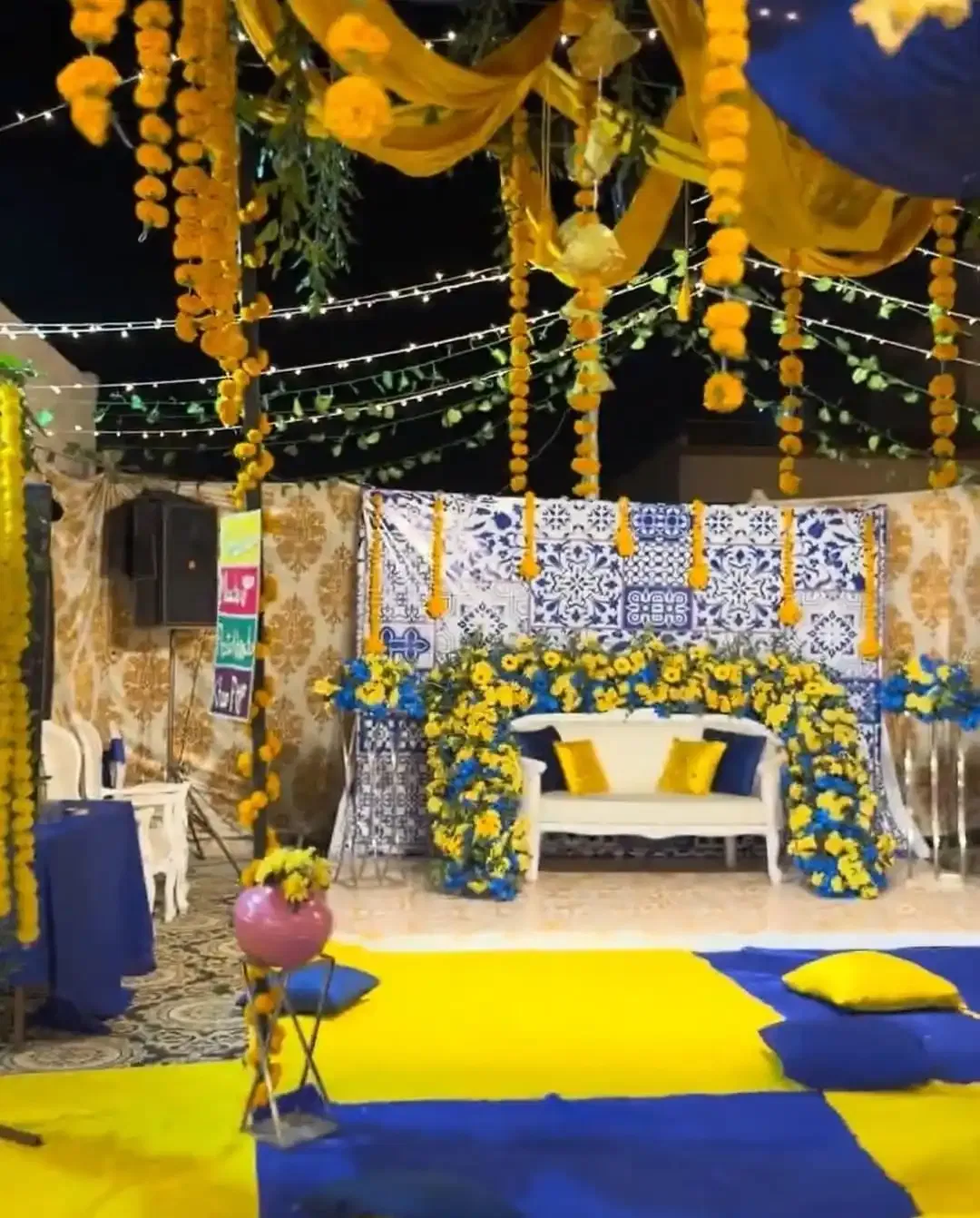 mehndi stage setup 2 by Takreebaat Events & Decor