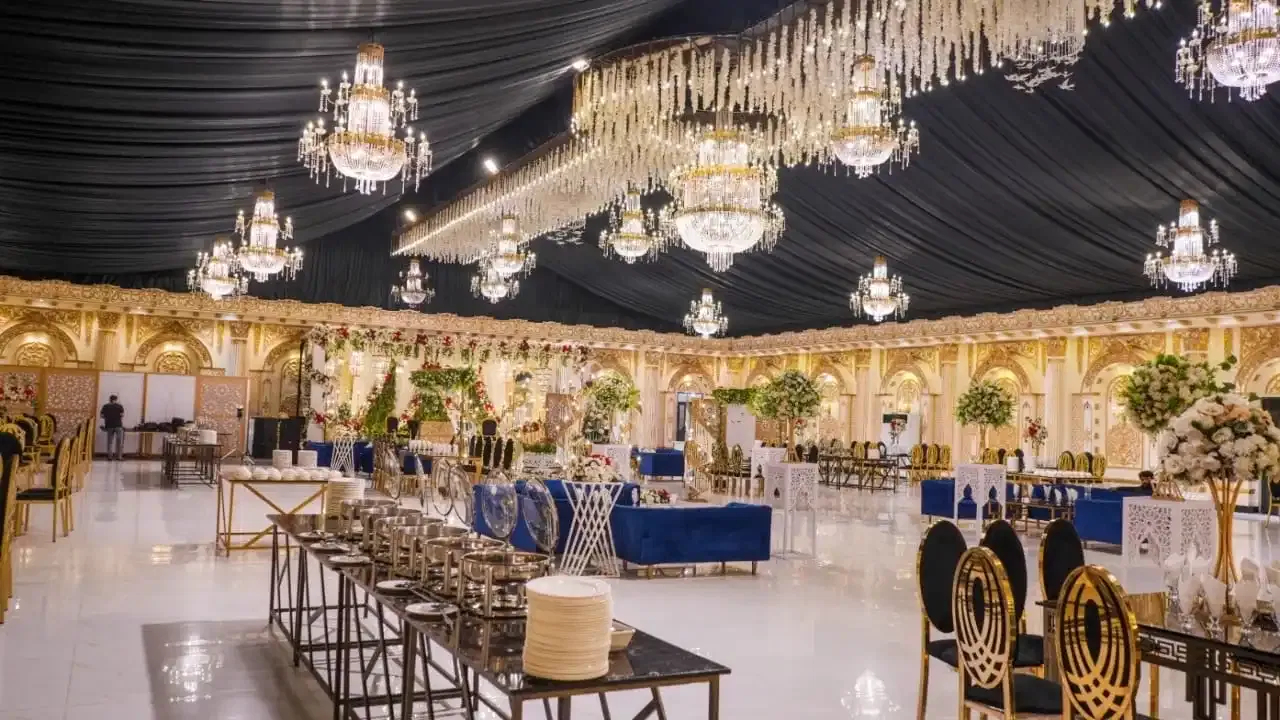 themed wedding stage 2 by Jugnu Marquee