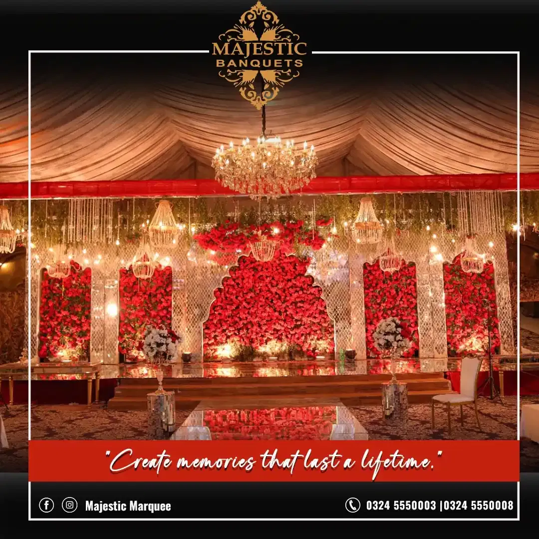 themed wedding stage 2 by Majestic Marquee