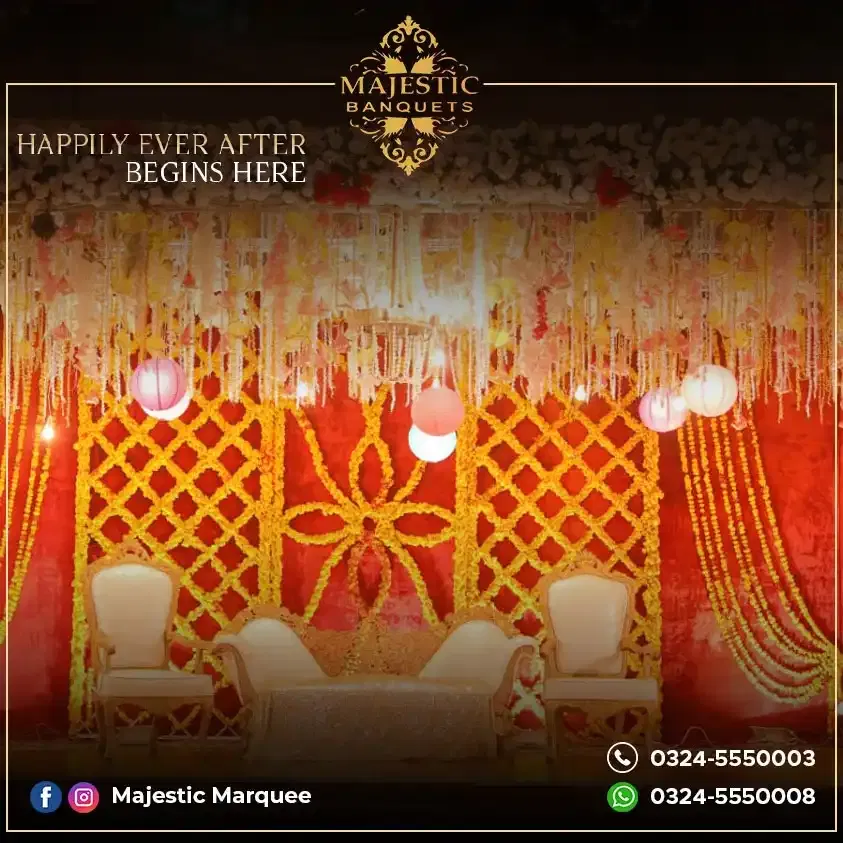 outdoor wedding setup 3 by Majestic Marquee